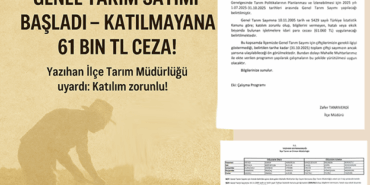 TARIM SAYIMINI İHMAL ETMEYİN