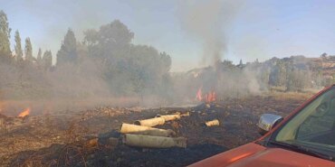 Darende’de Bahçede Yangın Paniği!