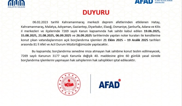 Depremzedeler Dikkat!!!