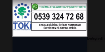 TOKİ  WhatsApp Şikayet Hattı