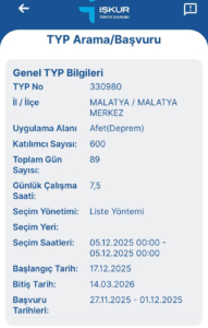 Malatya’da 600 Kişilik Yeni TYP Başvuruları Başladı