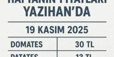 Yazıhan’da Haftanın Fiyatları